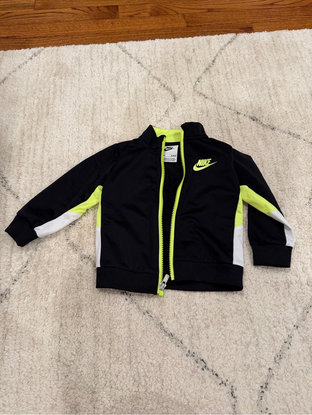 Nike Kids Black Track Jacket with Neon Yellow Accents